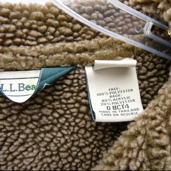 LL Bean Womens Jacket Coat Faux Suede Sherpa Lined Brown Pockets Warm Medium - Picture 8 of 13
